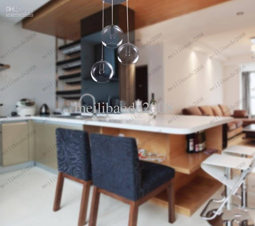 Discount Modern Glass Ball Chandelier Glass Pendant Lamp Clear With Regard To Round Clear Glass Pendant Lights (View 14 of 15)