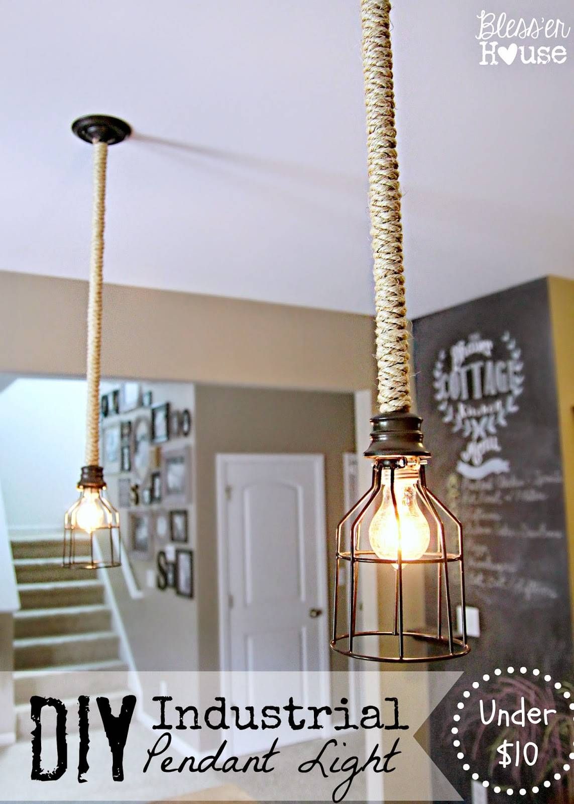 Diy Industrial Pendant Light For Under $10 – Bless'er House With Build Your Own Pendant Lights (View 5 of 15)