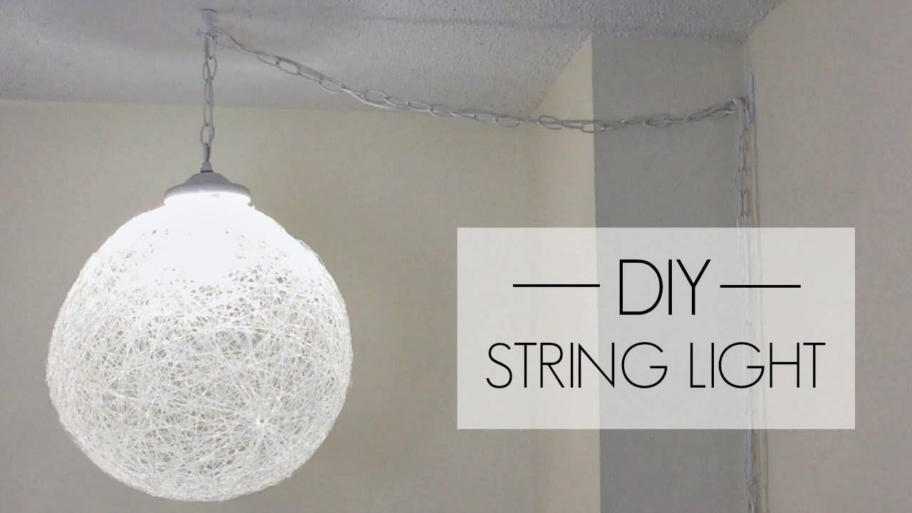 Diy String Pendant Light – Youtube Inside Diy Yarn Pendant Lights (View 1 of 15)