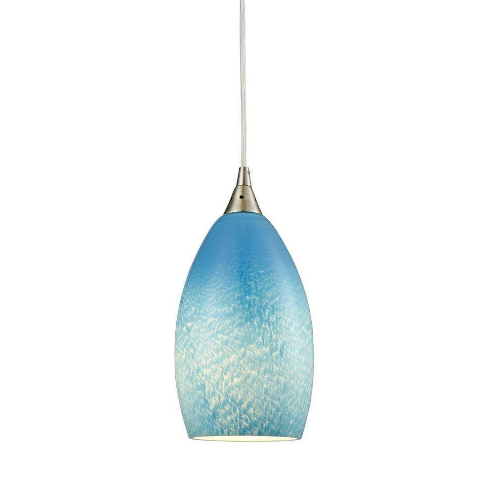 Aqua Blue Glass Pendant Light