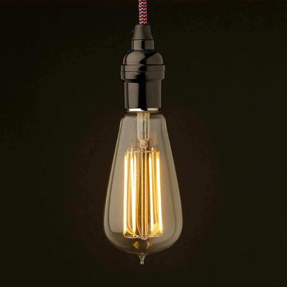 Edison Style Light Bulb Vintage Bakelite Fitting With Exposed Bulb Pendant Lights (Photo 6 of 15)