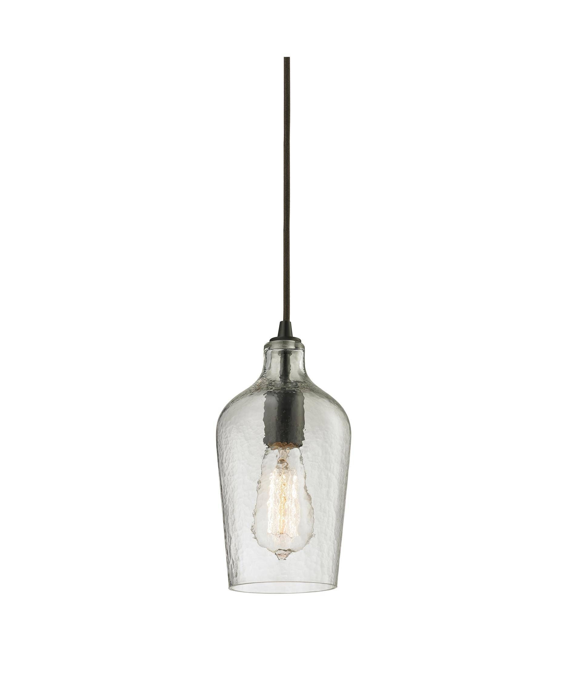Elk Lighting 10331 1 Hammered Glass 2 Inch Wide 1 Light Mini Intended For Blown Glass Mini Pendant Lights (View 15 of 15)