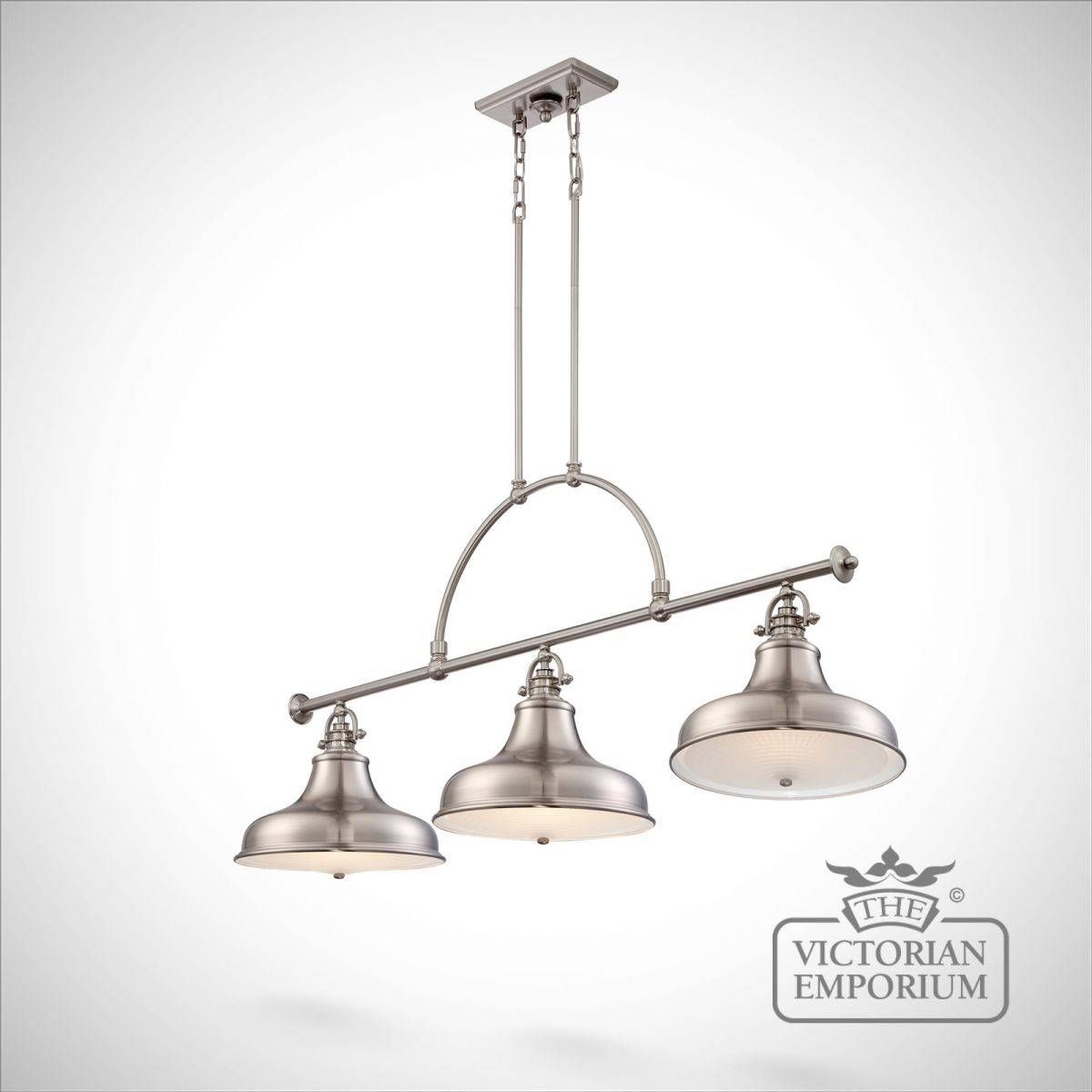 Emerey Triple Island Light In Silver | Interior Ceiling And Within Triple Pendant Kitchen Lights (View 5 of 15)