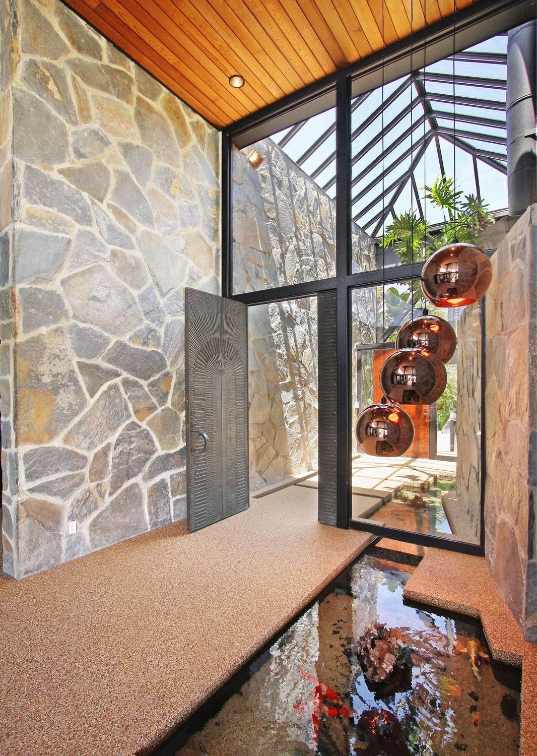 Entrance, Water Feature, Pendant Lighting, Revamped Interior In In Entrance Pendant Lights (View 3 of 15)