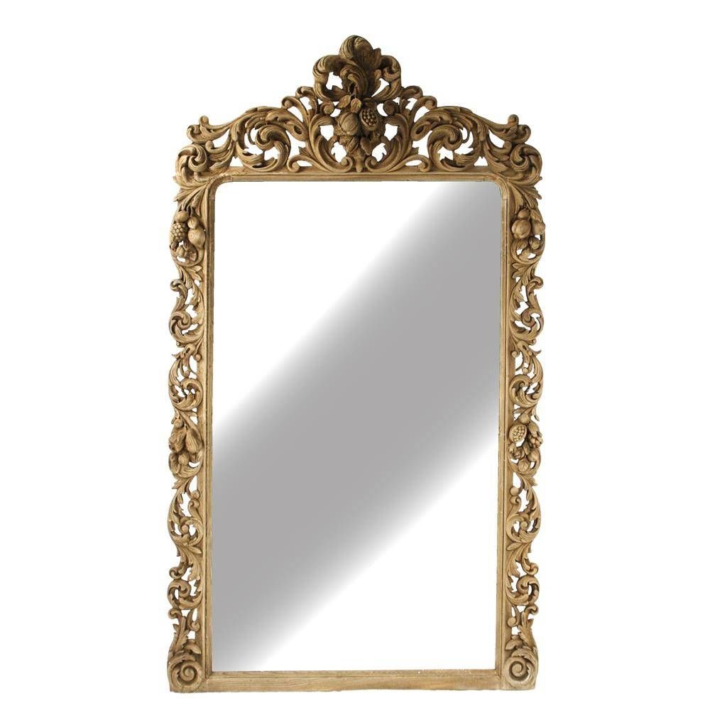 Estelle Large Rococo Ornate Carved Wood Hall Salon Mirror | Kathy Regarding Rococo Floor Mirrors (View 15 of 15)