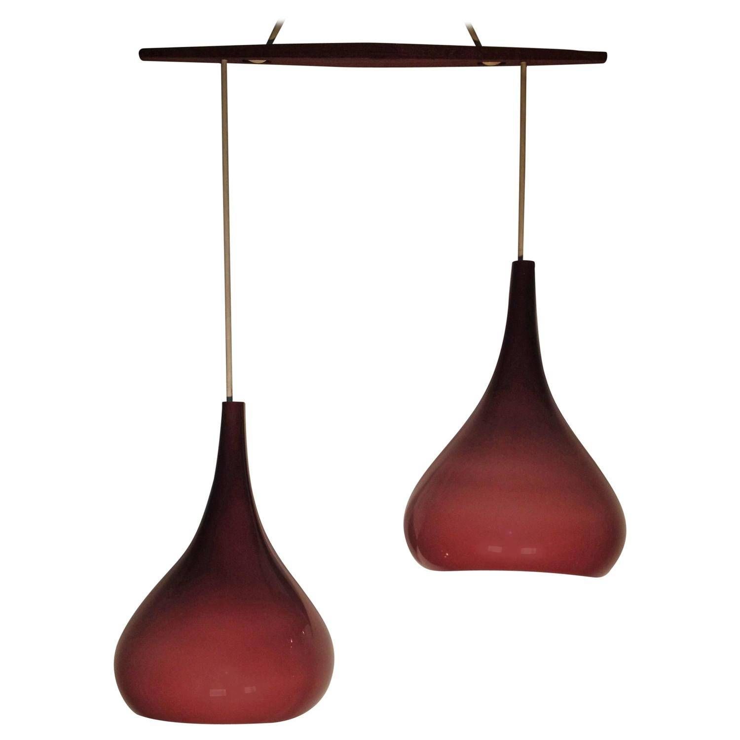 Exceptional 1960s Scandinavian Cased Glass Pendant Light Pertaining To 1960s Pendant Lighting (View 4 of 15)