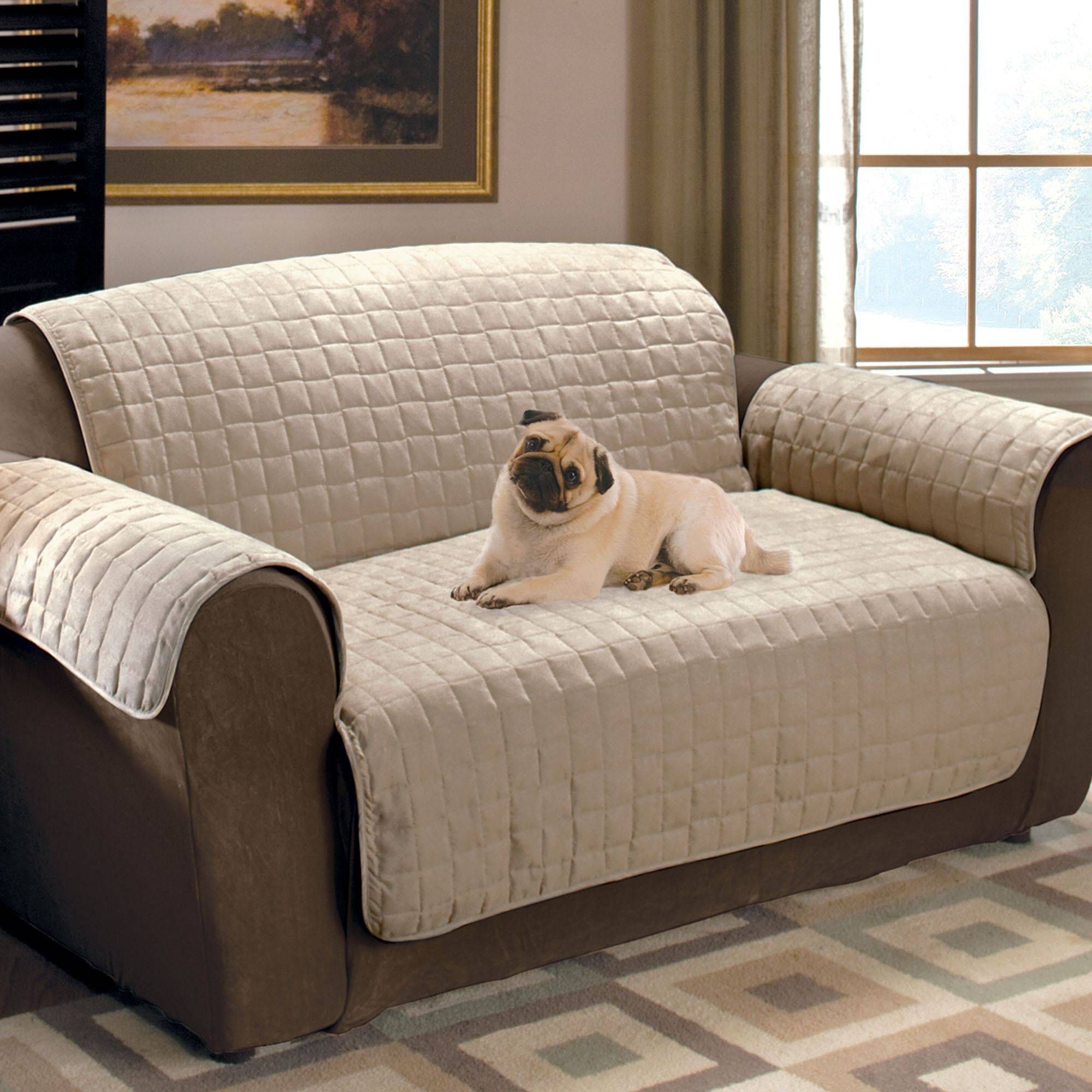 Faux Suede Pet Furniture Covers For Sofas, Loveseats, And Chairs With Overstuffed Sofas And Chairs (View 6 of 15)