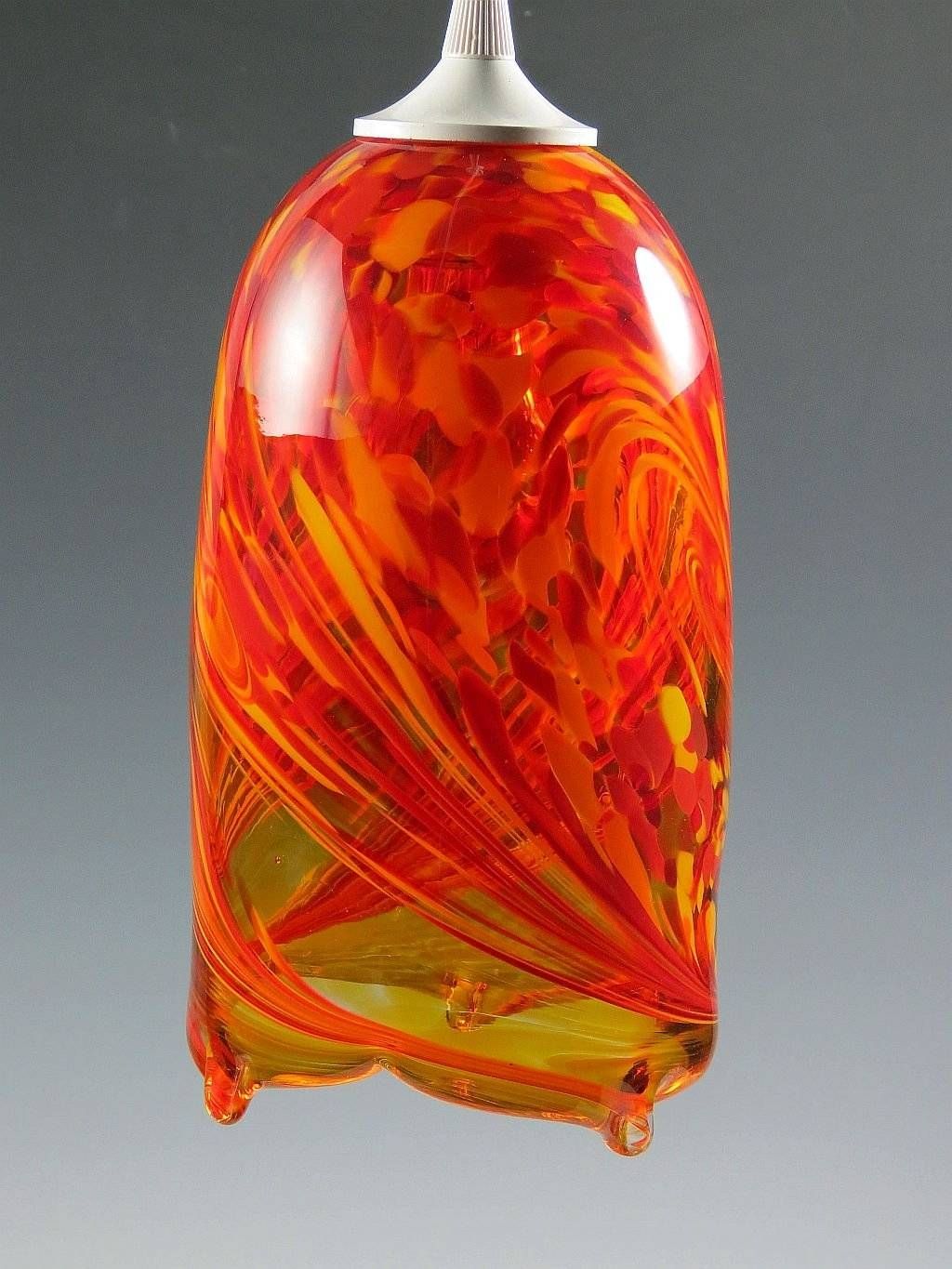 Flame Pendant Lightmark Rosenbaum (art Glass Pendant Lamp Pertaining To Orange Glass Pendant Lights (Photo 3 of 15)