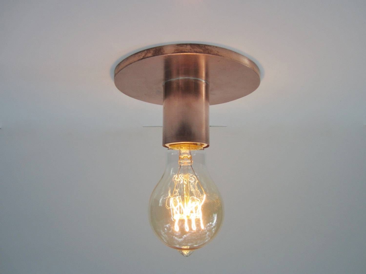 Flush Mount Ceiling Light Or Wall Sconce Industrial Lighting Within Bare Bulb Lights Fixtures (Photo 4 of 15)