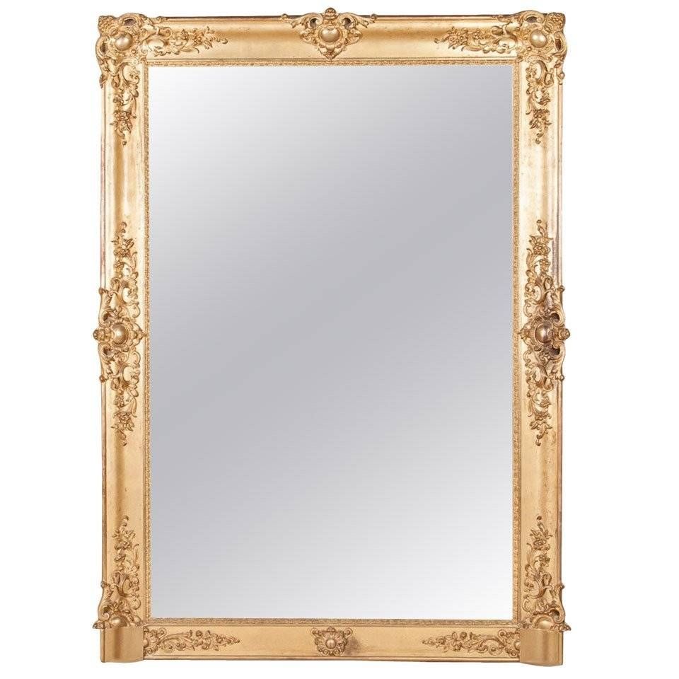 French Baroque Grand Scale Gold Leaf Mirror (72"h X 52"w) At 1stdibs Throughout Gold Baroque Mirrors (Photo 10 of 15)