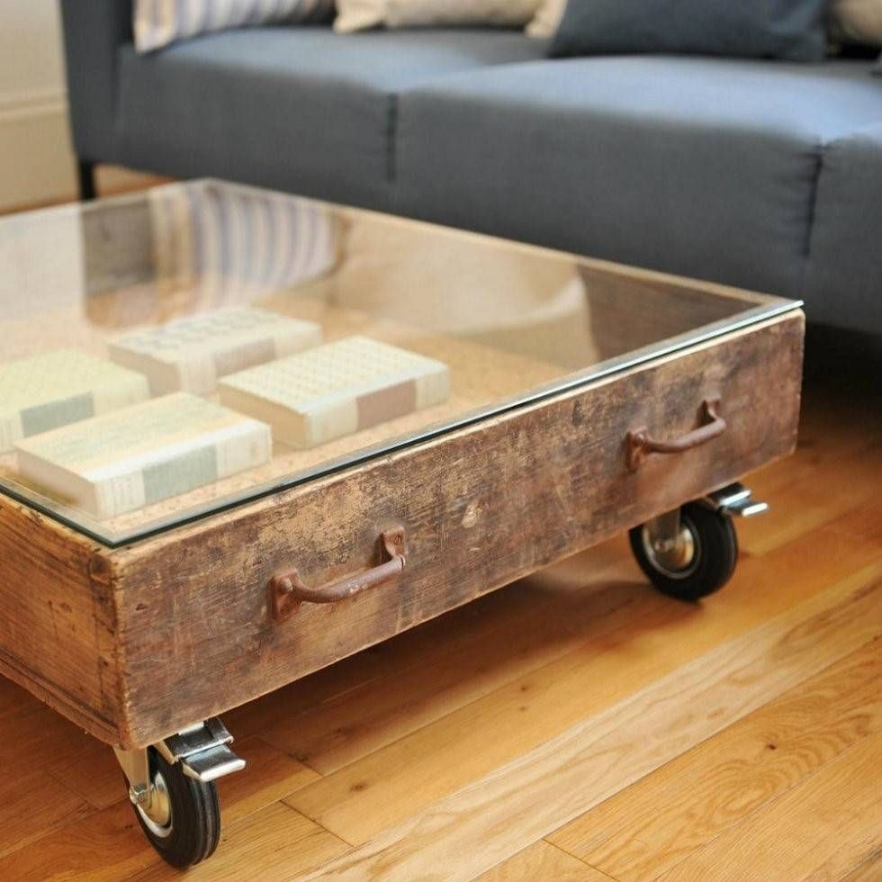 Furniture. Chic Vintage Coffee Tables Designs: Brown Rectangle In Very Low Coffee Tables (Photo 6 of 15)