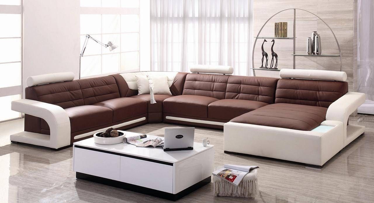 Furniture: Modern Leather Sectional Sofas And Modern Sectional For Leather Modern Sectional Sofas (Photo 6 of 15)