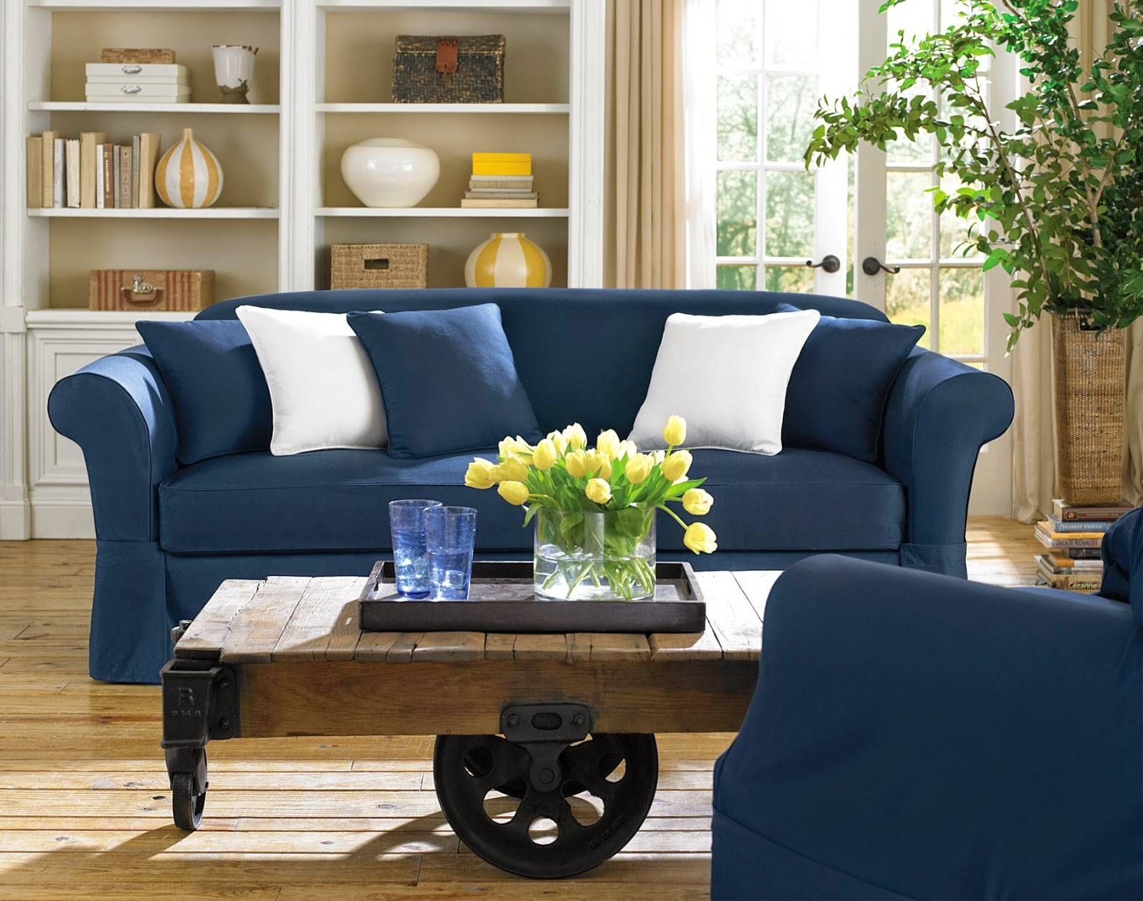 Furniture: Protect Your Lovely Furniture With Sure Fit Slipcovers With Blue Slipcover Sofas (Photo 5 of 15)