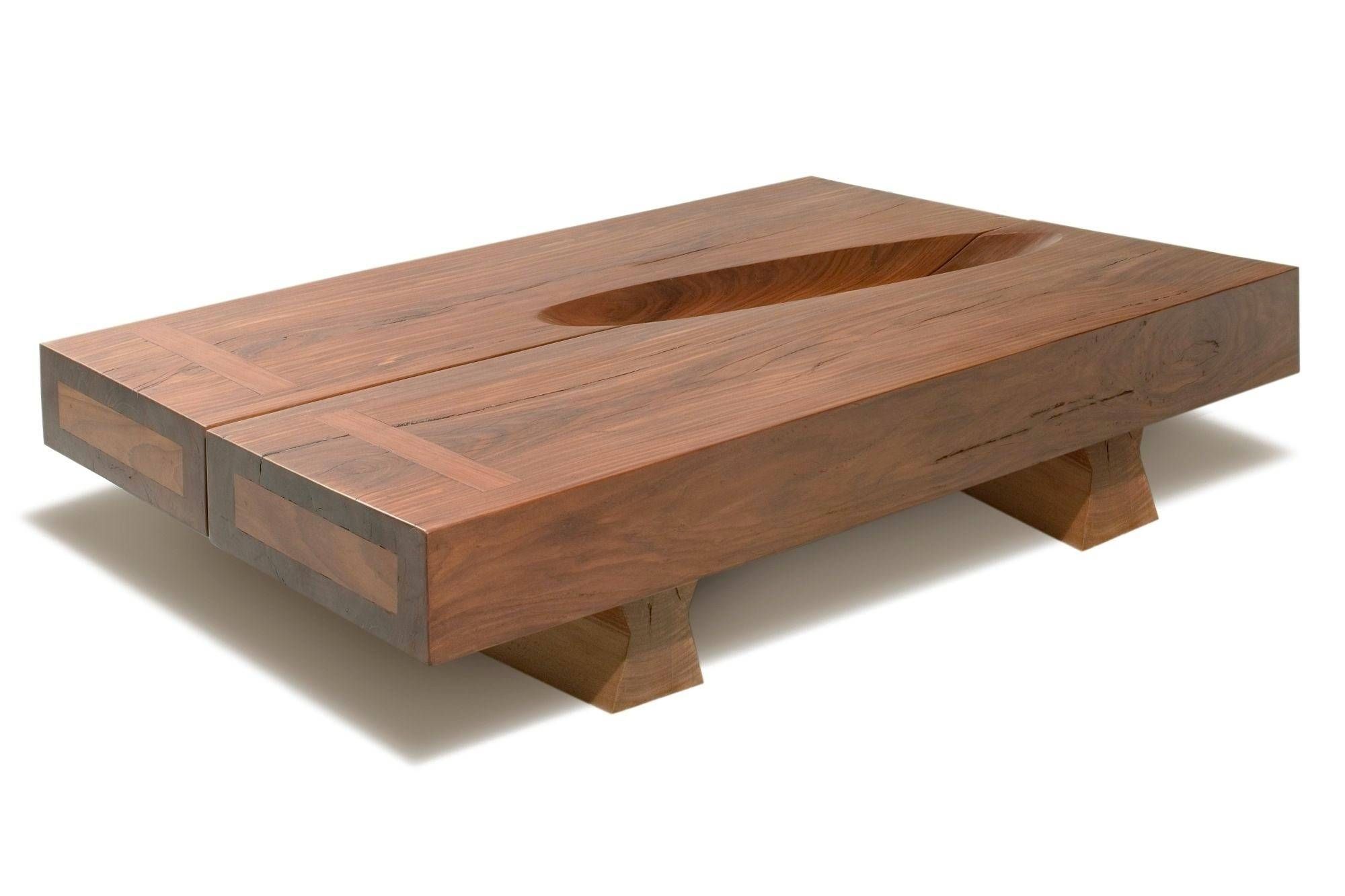 Furniture. Raw Wood Coffee Table Ideas: Brown Low Rectangle Within Low Wood Coffee Tables (Photo 9 of 15)