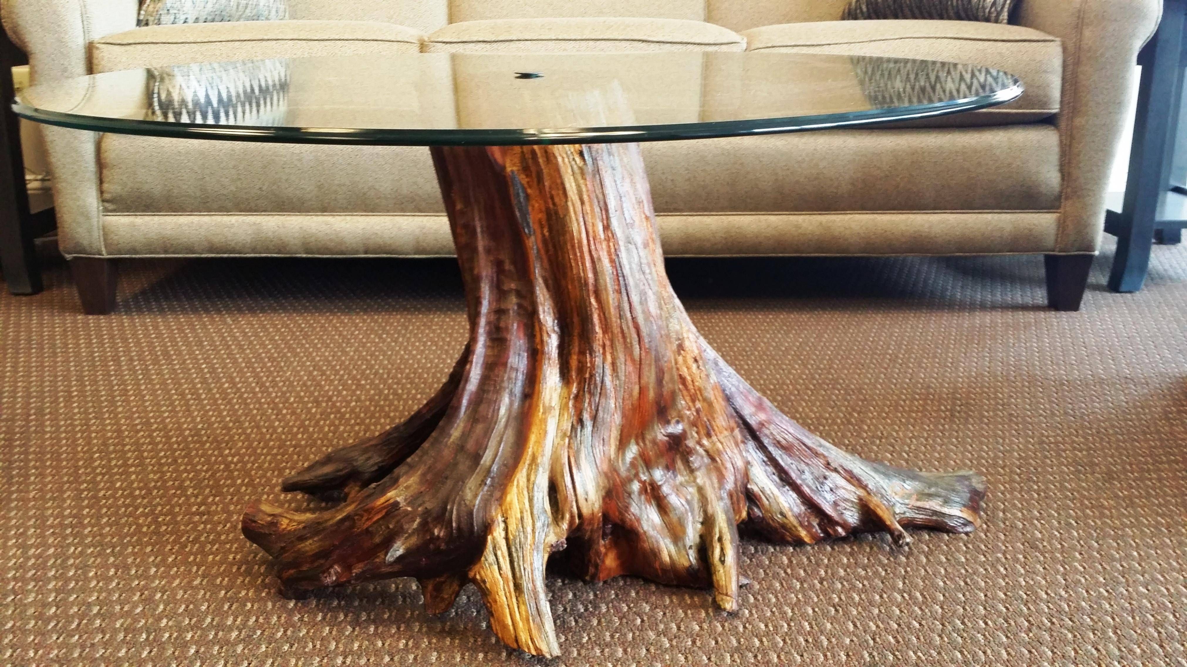 Furniture: Tree Trunk Coffee Table | Wood Stump Side Table | Trunk Pertaining To Tree Trunk Coffee Table (Photo 6 of 15)