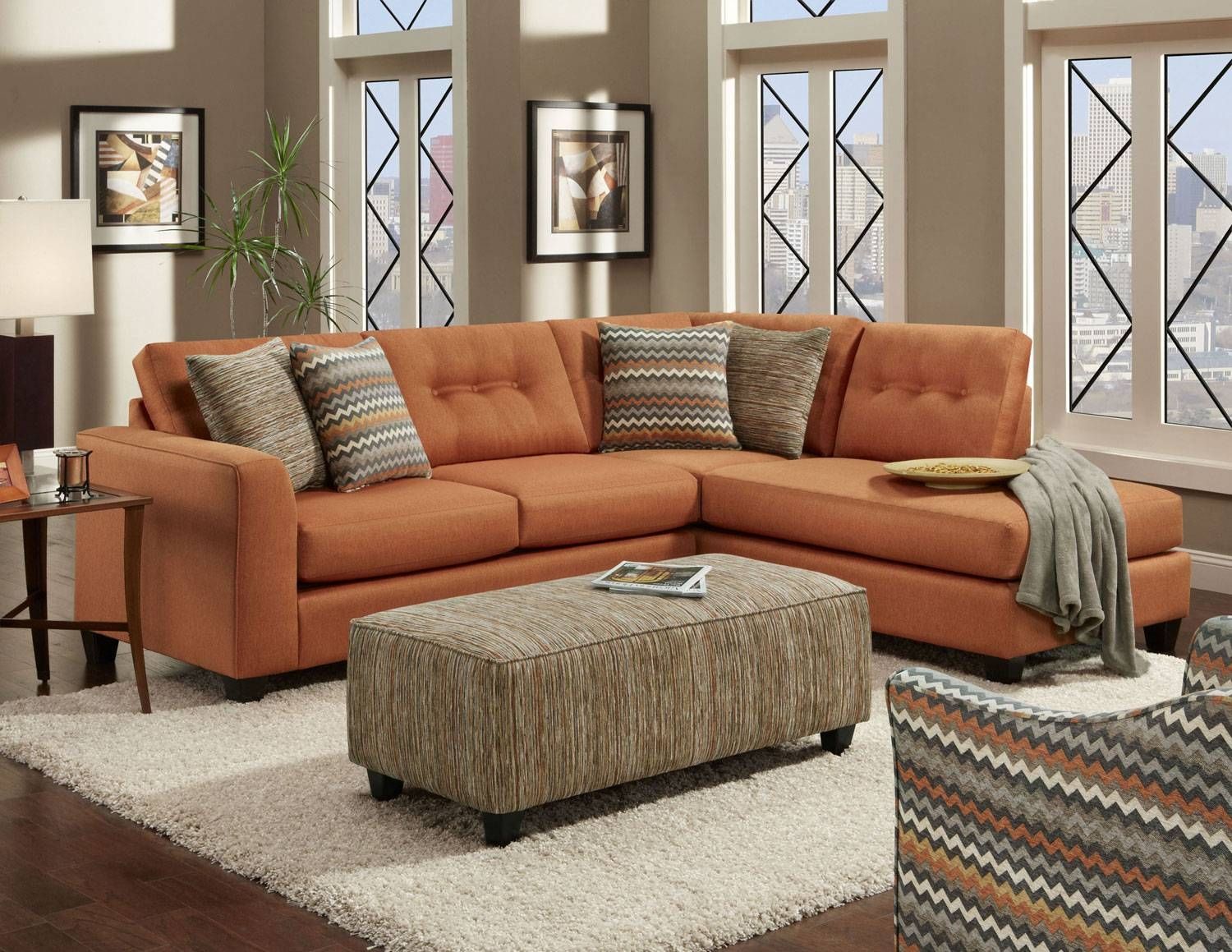 Fusion | Style | Value | Service With Burnt Orange Sofas (Photo 11 of 15)