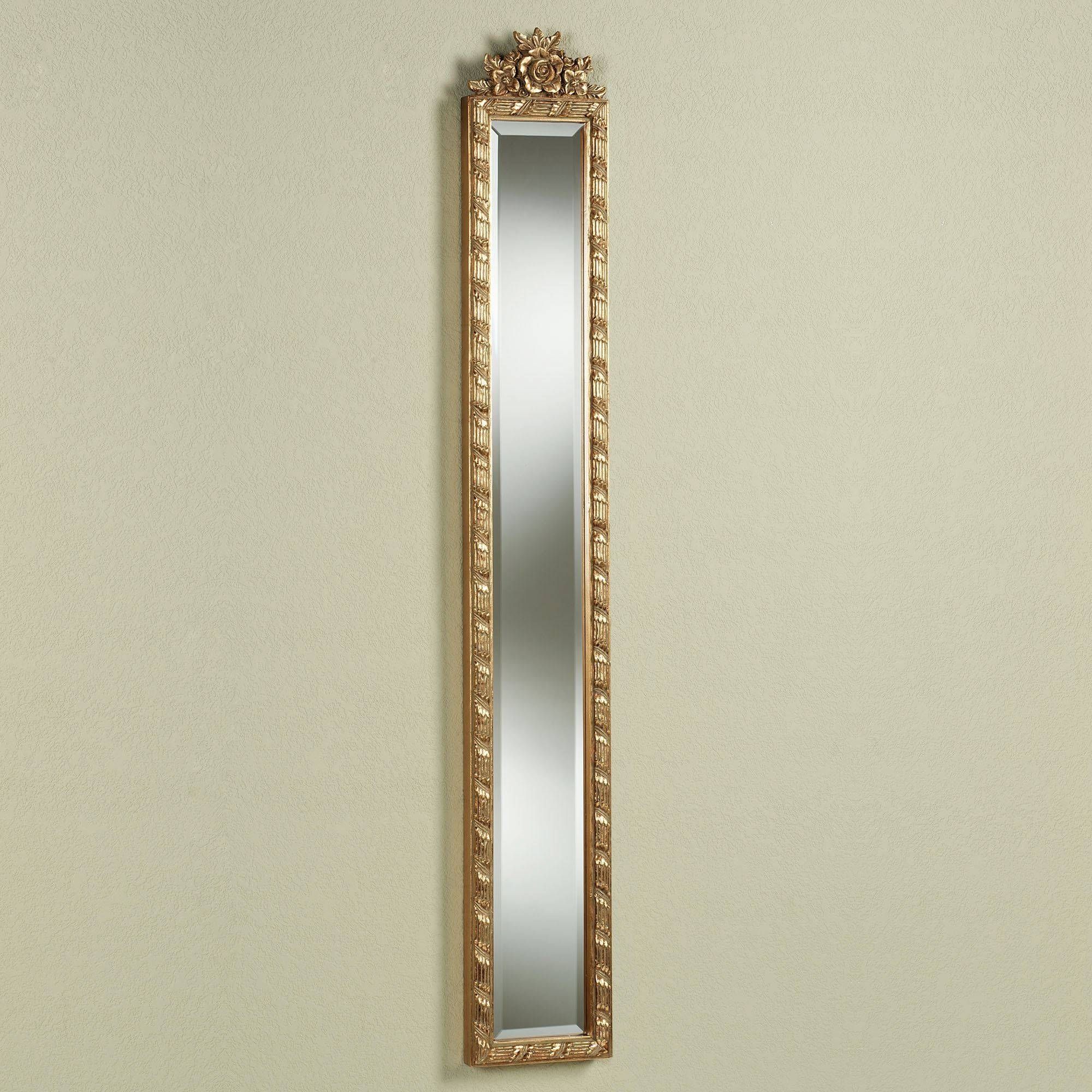 Giuliana Antique Gold Floral Wall Mirror Panel In Vintage Long Mirrors (Photo 12 of 15)