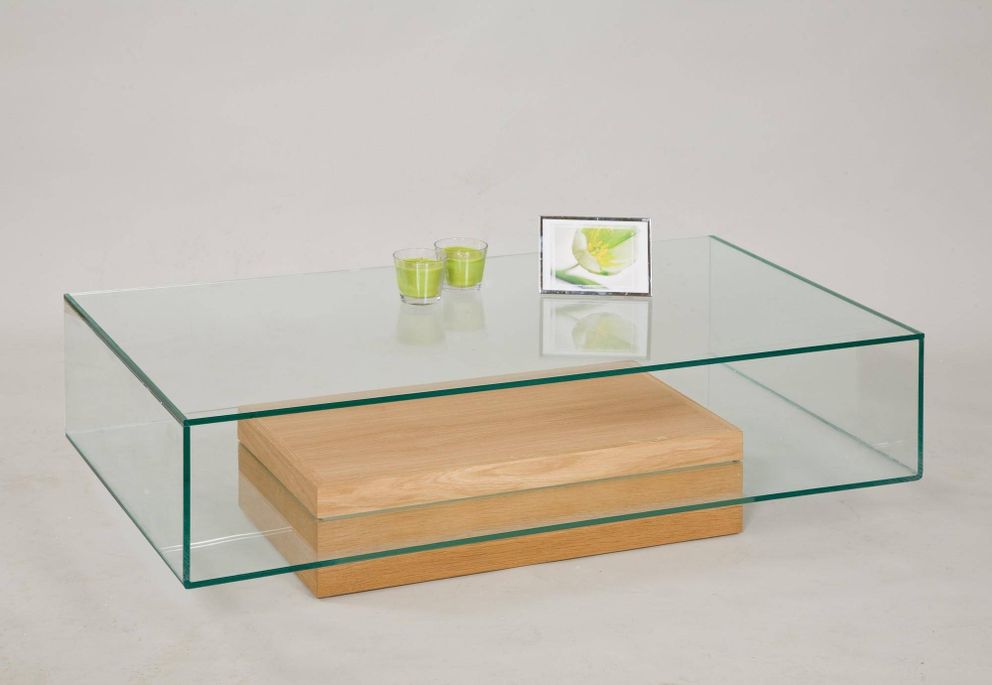 Glass Coffee Table With Oak Base From Tannahill Furniture Ltd Throughout Solid Glass Coffee Table ?width=992