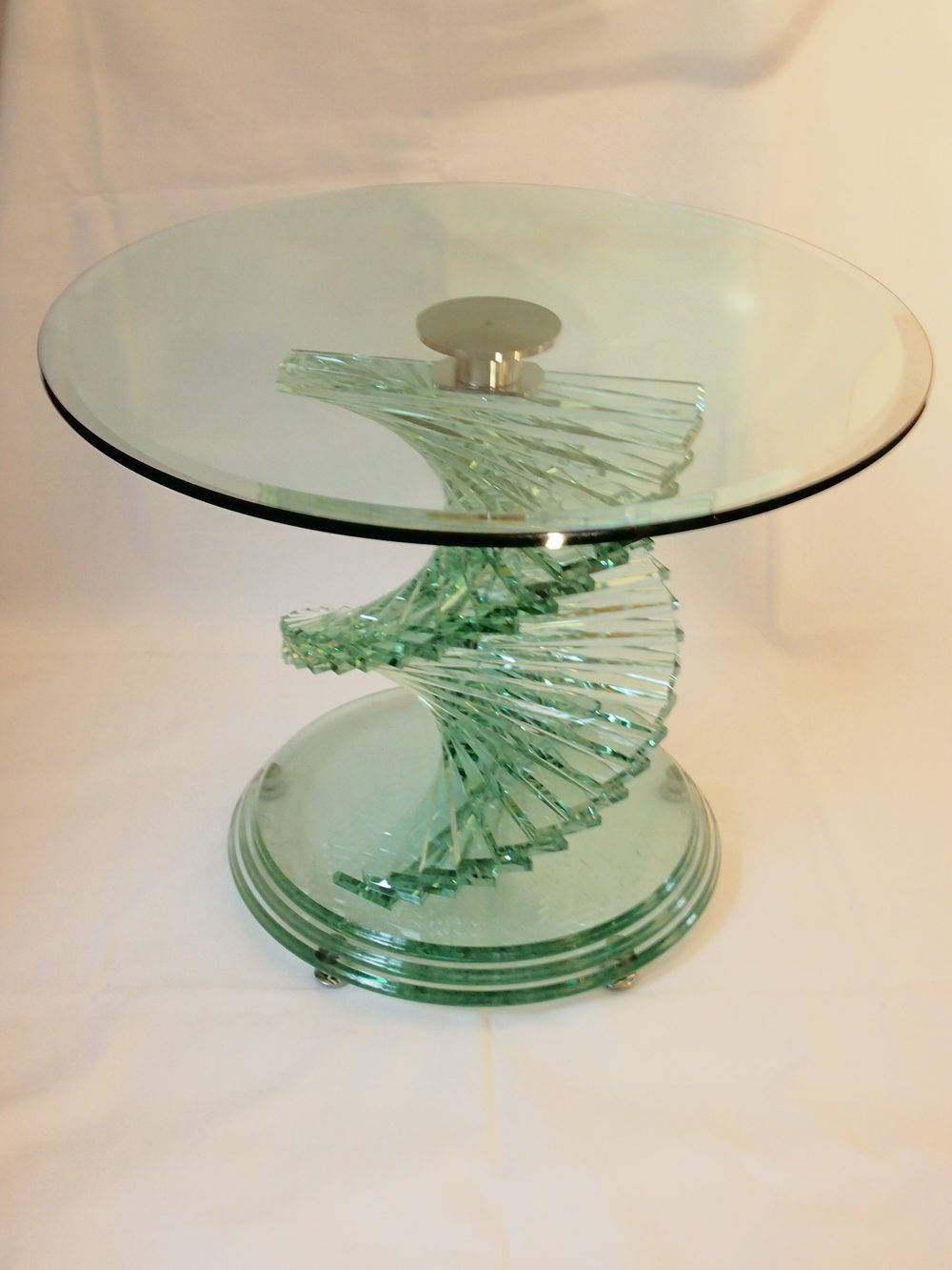 Glass Coffee Tables: Amusing Spiral Glass Coffee Table Design Pertaining To Spiral Glass Coffee Table (Photo 1 of 15)