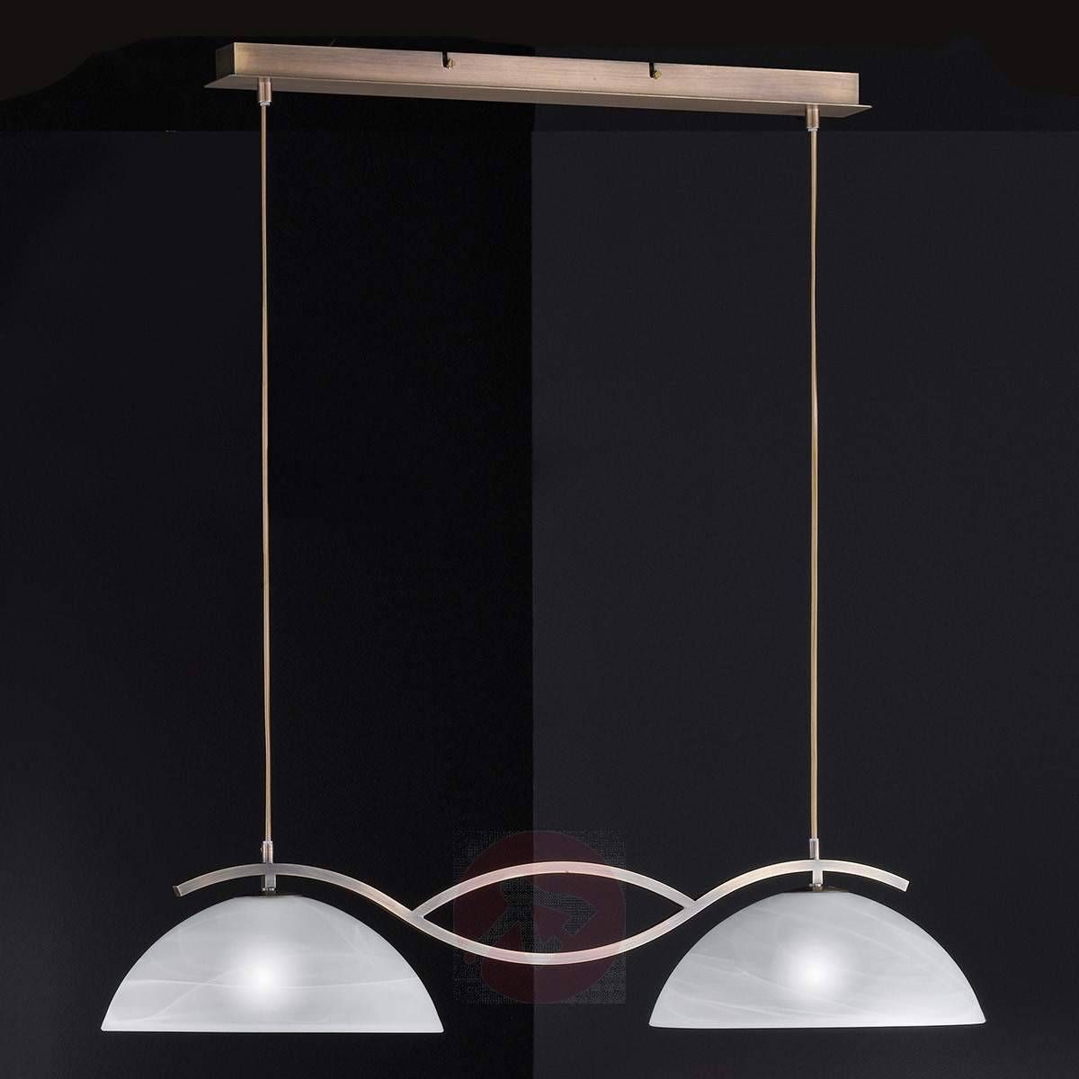 Glass Double Pendant Light Pastille, Antique Brass | Lights.co.uk Intended For Double Pendant Lighting (Photo 12 of 15)