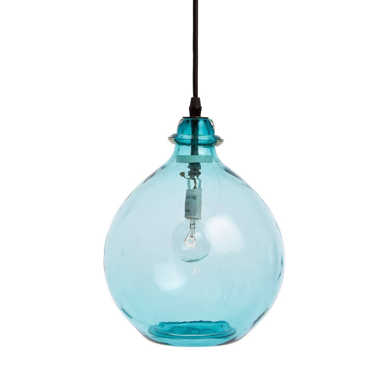 Glass Jug Pendant Turquoise With Regard To Glass Jug Pendant Lights (View 15 of 15)