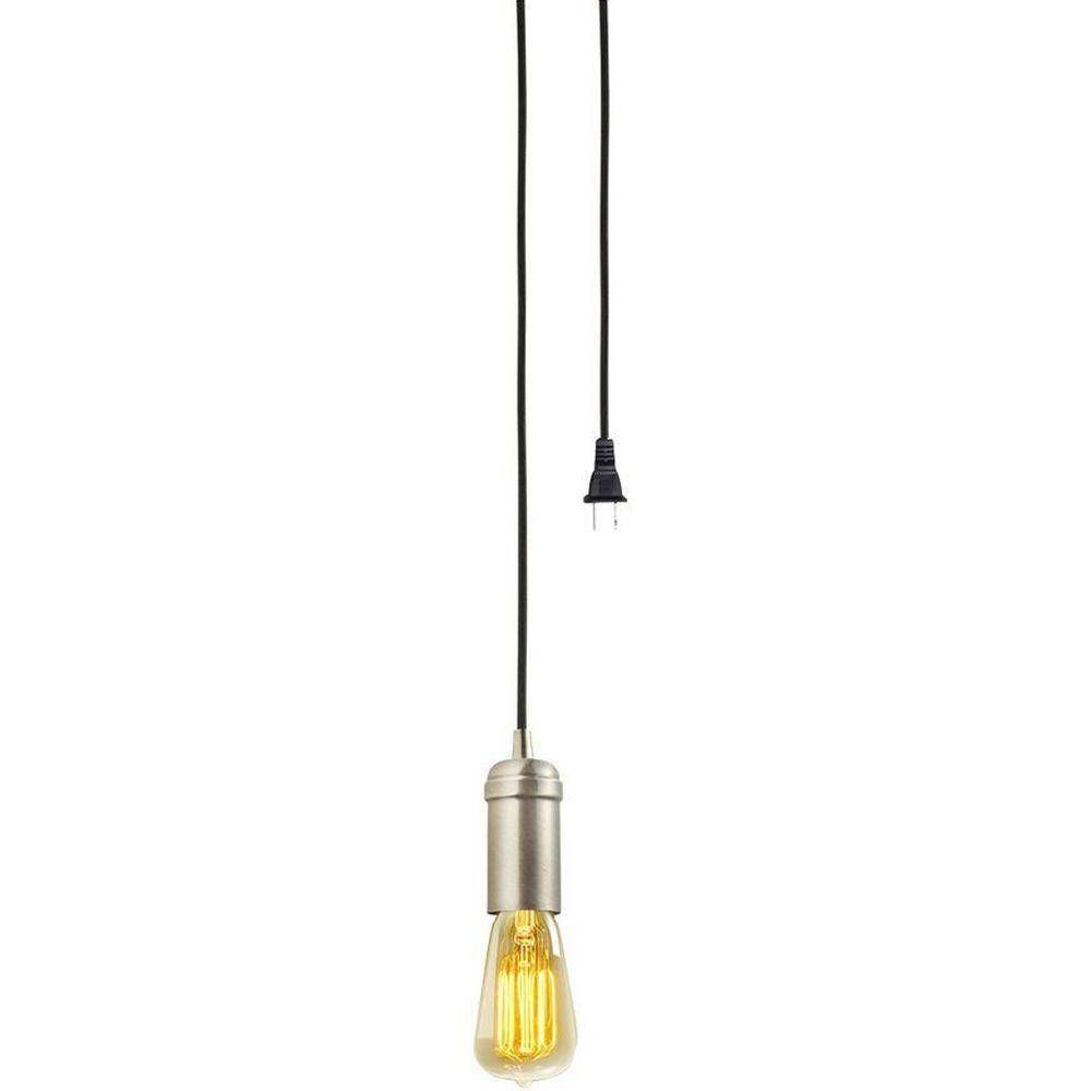 Globe Electric 1 Light Antique Brass Vintage Plug In Hanging In Plug In Hanging Pendant Lights (View 11 of 15)