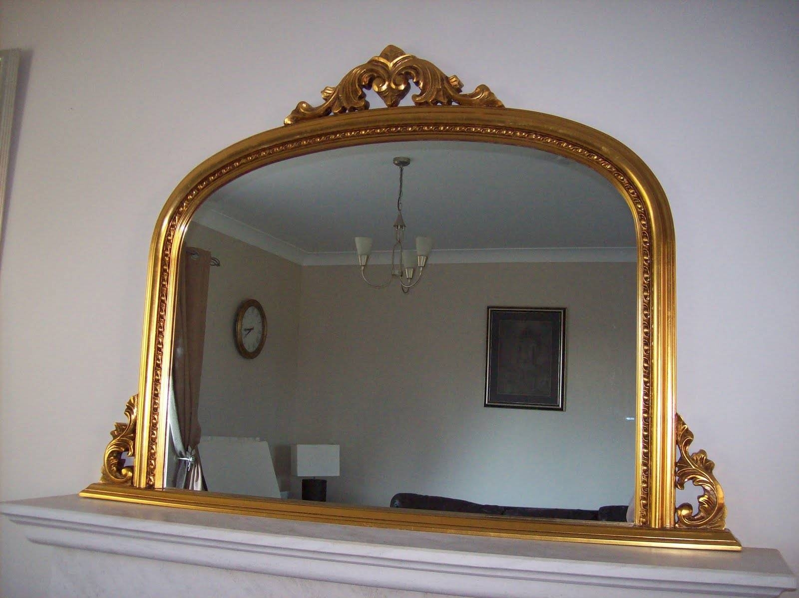 Gold Ornate Overmantle Mirror Within Gold Mantle Mirrors (Photo 1 of 15)