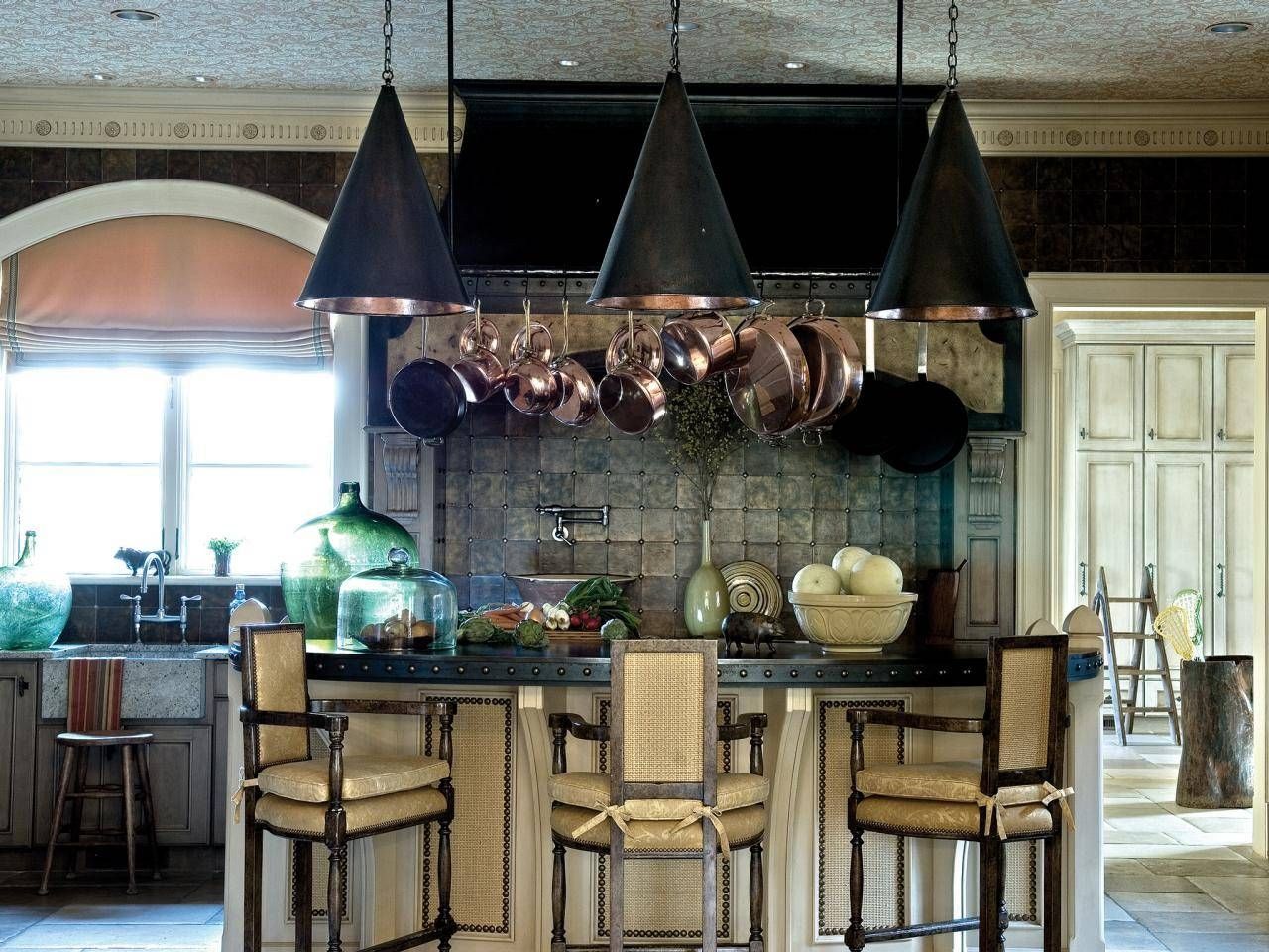 Gorgeous Rustic Kitchen Pot Racks With Lights Features Rectange For Pot Rack Pendant Lights (Photo 9 of 15)