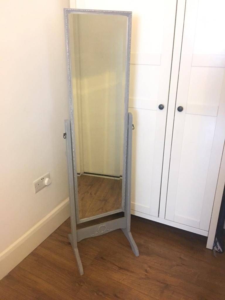 Grey Shabby Chic Vintage Free Standing Mirror French | In Tooting Intended For Vintage Free Standing Mirrors (View 4 of 15)