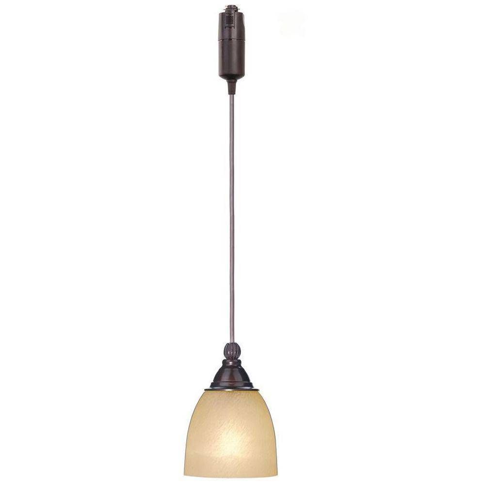 Hampton Bay 1 Light Antique Bronze Linear Track Lighting Pendant With Track Lighting Adapter For A Pendant Lights (Photo 5 of 15)
