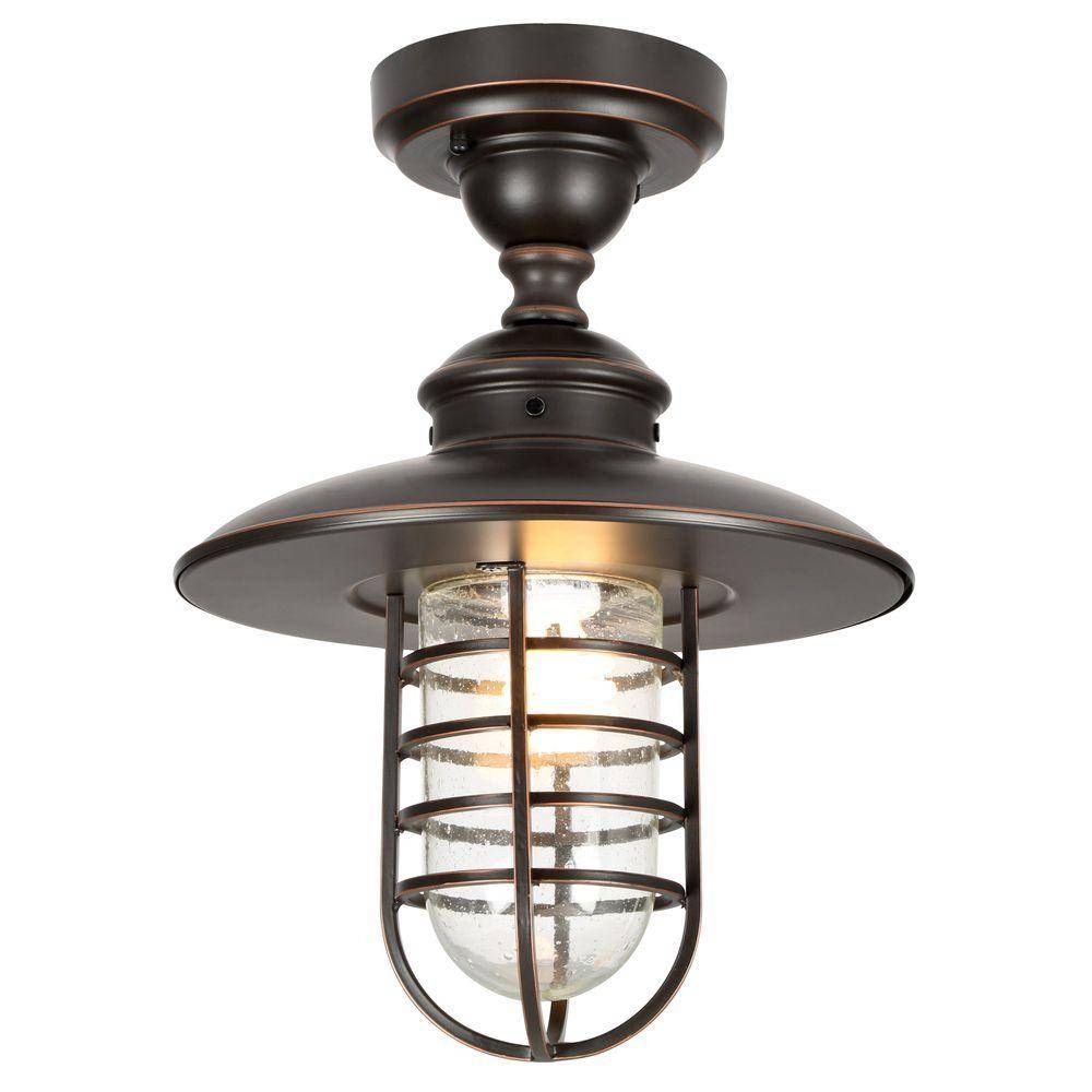 Hampton Bay Dual Purpose 1 Light Outdoor Hanging Oil Rubbed Bronze Pertaining To Home Depot Outdoor Pendant Lights (View 6 of 15)
