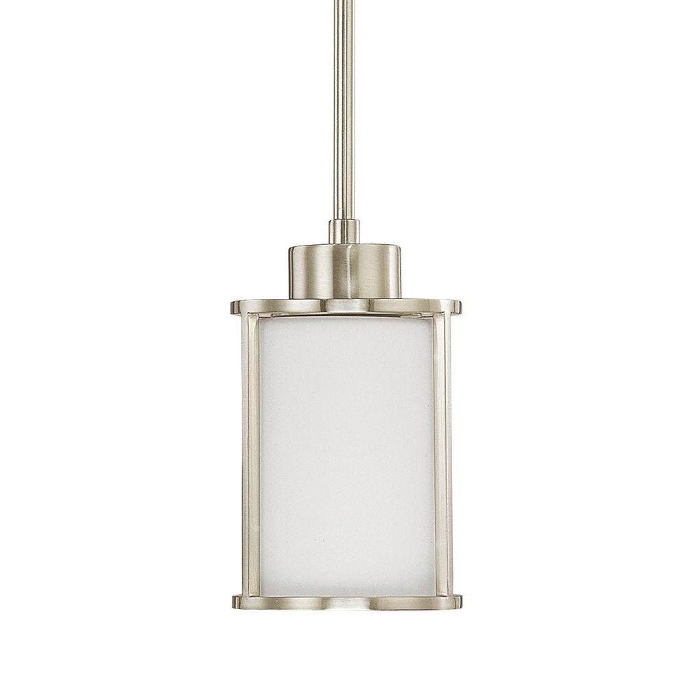 Home Decorators Collection 1 Light Brushed Nickel Mini Pendant Inside Brushed Nickel Mini Pendant Lights (View 15 of 15)