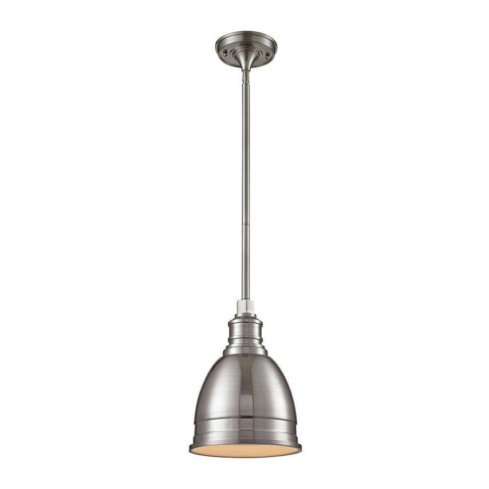 Home Decorators Collection 1 Light Die Cast Aluminum Hardware In Brushed Nickel Pendant Lighting (View 1 of 15)