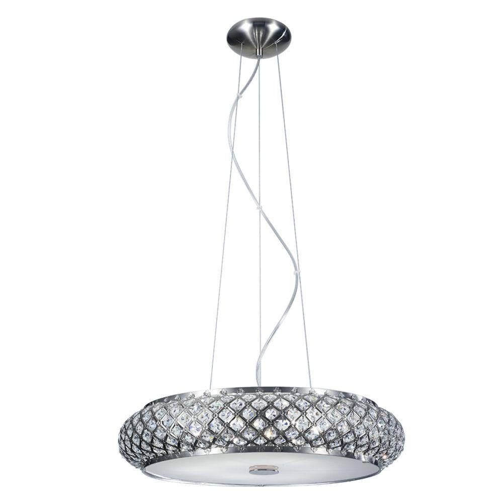 Home Decorators Collection 6 Light Brushed Stainless Steel Pendant Intended For Stainless Steel Pendant Lights (Photo 11 of 15)