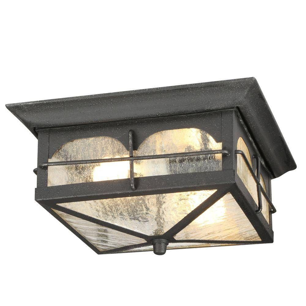 Home Decorators Collection Brimfield 2 Light Aged Iron Outdoor Within Home Depot Outdoor Pendant Lights (View 4 of 15)
