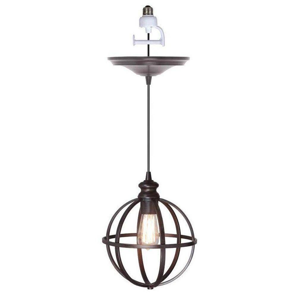 Home Decorators Collection Globe 1 Light Bronze Pendant Conversion Within Home Depot Pendant Lights (Photo 10 of 15)