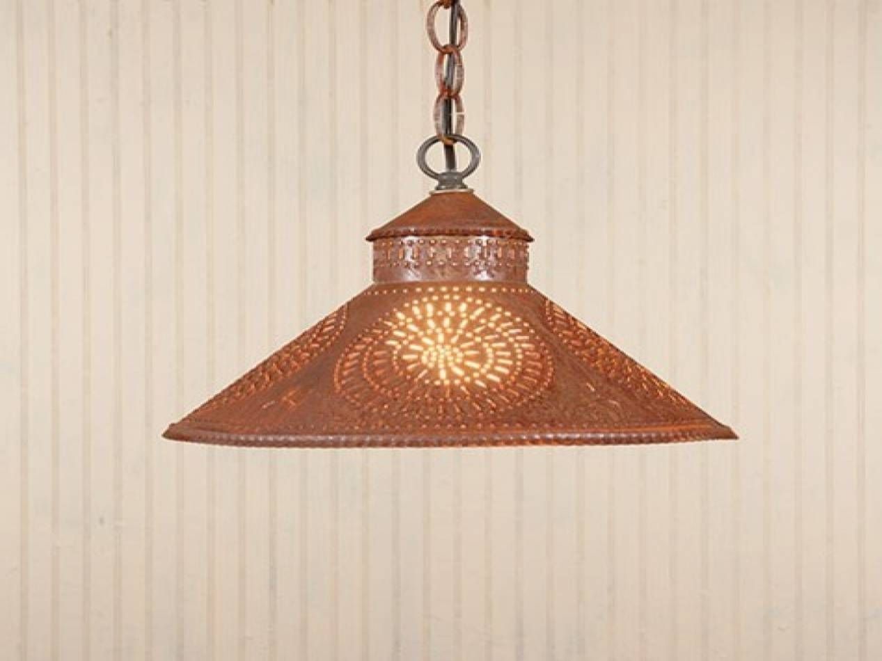 Home Design : Punched Tin Lamp Shadespark Designs Rustic Inside Punched Tin Pendant Lights (View 2 of 15)