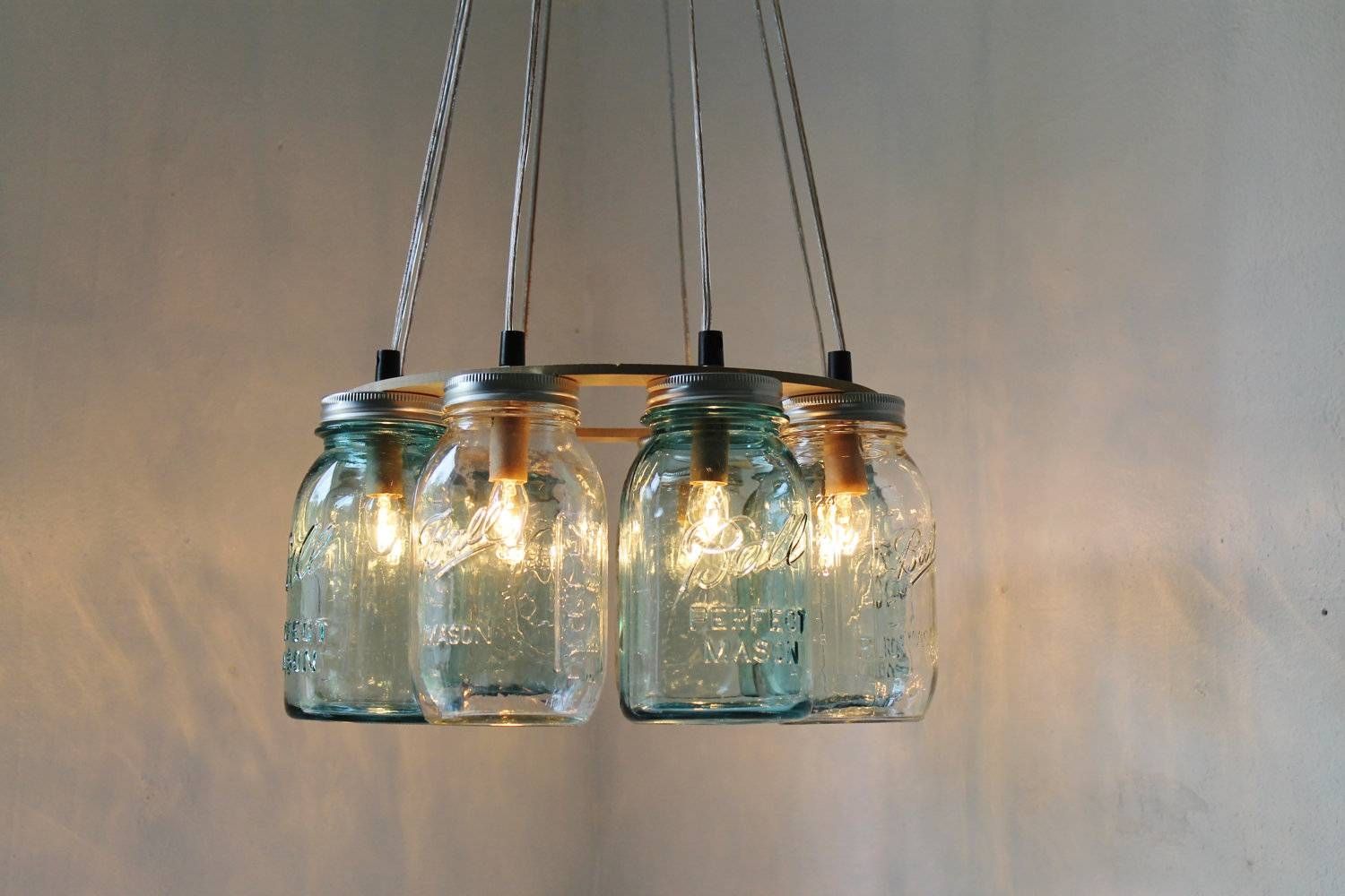 How To Create Mason Jar Lighting Fixtures | Homesfeed Pertaining To Glass Jug Lights Fixtures (Photo 5 of 15)