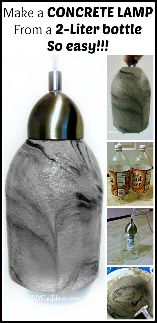 How To Make A Diy Concrete Pendant Lamp From A 2 Liter Bottle – So Throughout Diy Concrete Pendant Lights (Photo 10 of 15)