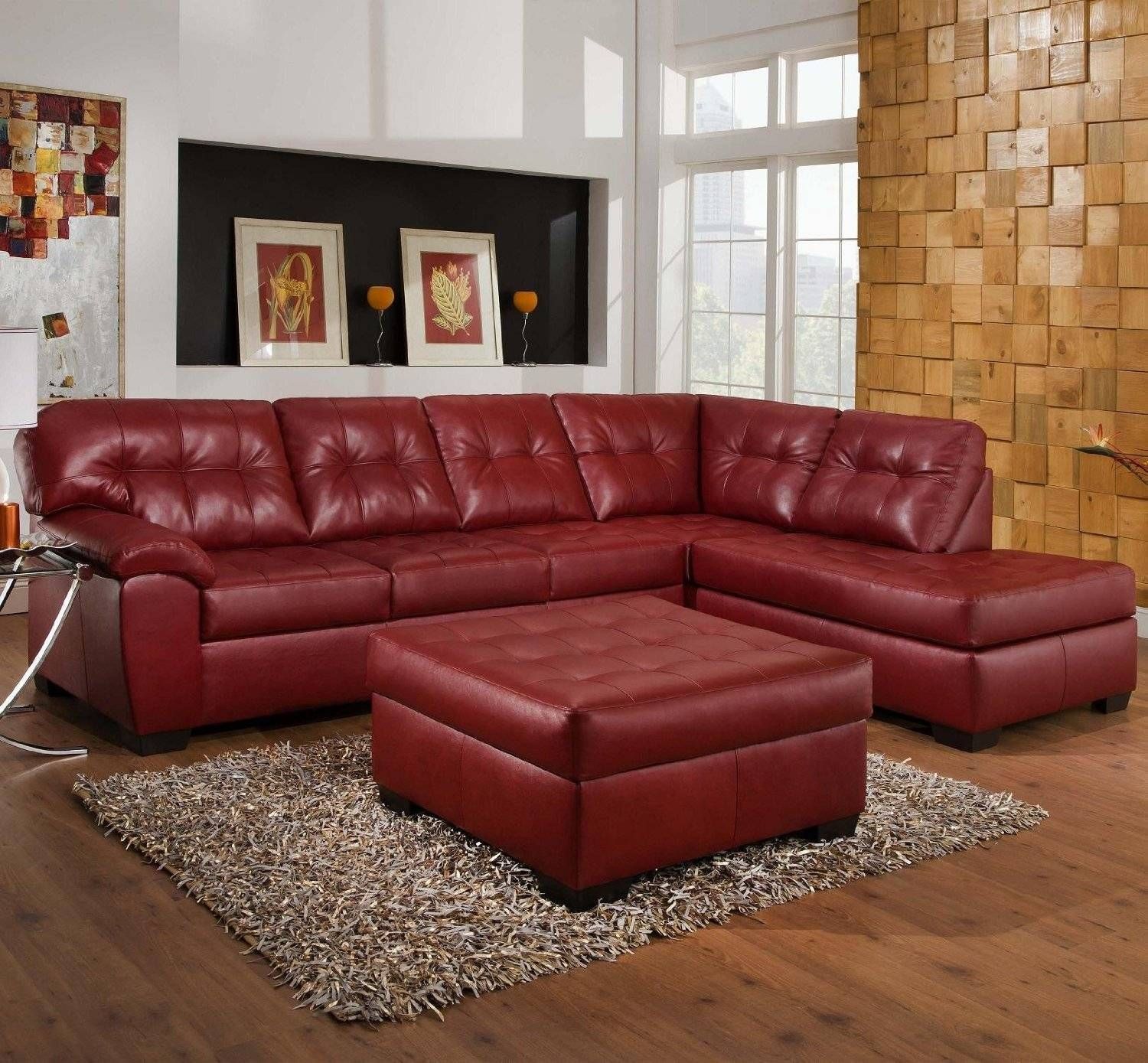 Ideas Red Leather Couches : Stylish Red Leather Couches – Home With Dark Red Leather Couches (Photo 2 of 15)