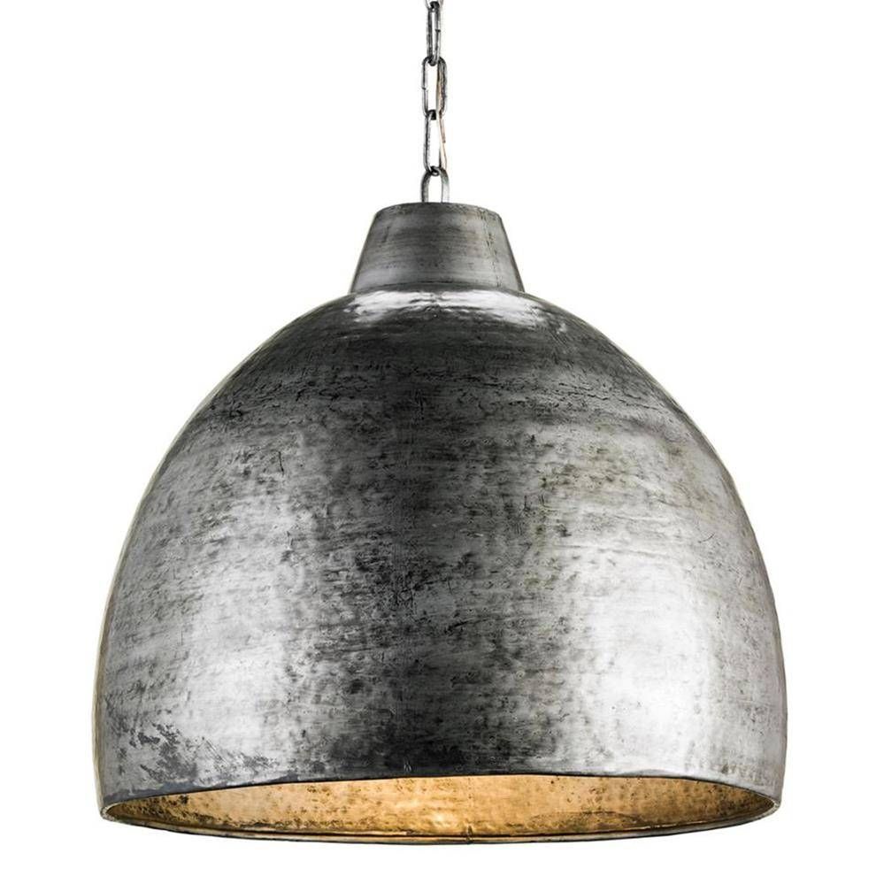 Industrial Loft Hammered Metal Modern 1 Light Pendant | Kathy Kuo Home Intended For Hammered Metal Pendants (View 4 of 15)