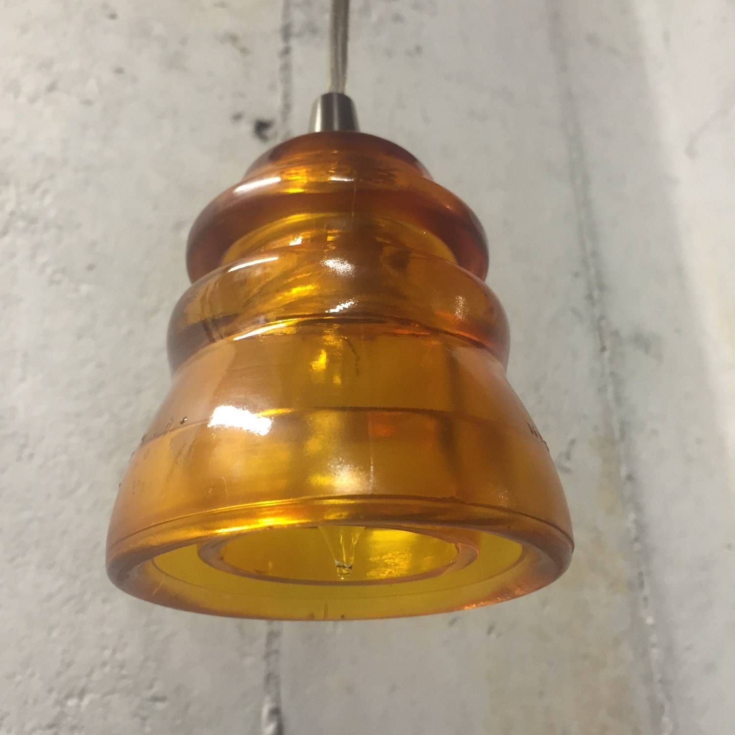 Insulator Lighting Chandelier Vintage 1920's 60's Repurposed Pertaining To Insulator Pendant Lights (Photo 7 of 15)