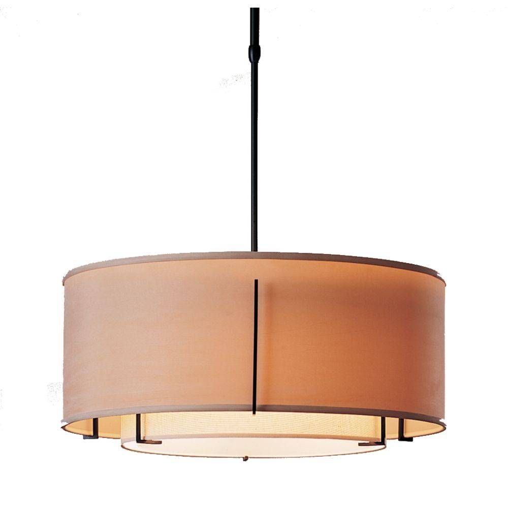 Iron Pendant Light With Double Drum Shades | 139605 10aabb Throughout Double Pendant Lights Fixtures (View 8 of 15)