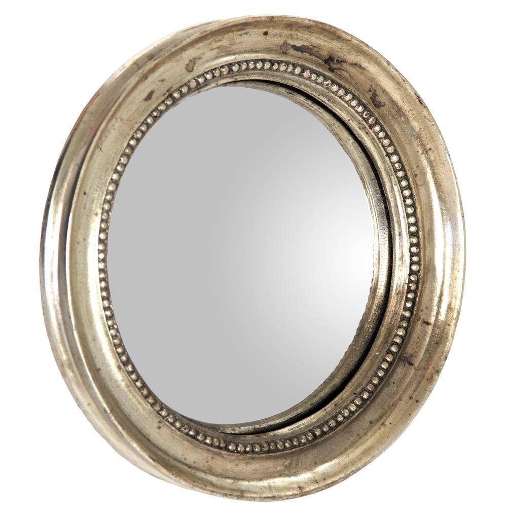 Julian Antique Gold Champagne Small Round Convex Mirror | Kathy Regarding Round Antique Mirrors (View 8 of 15)