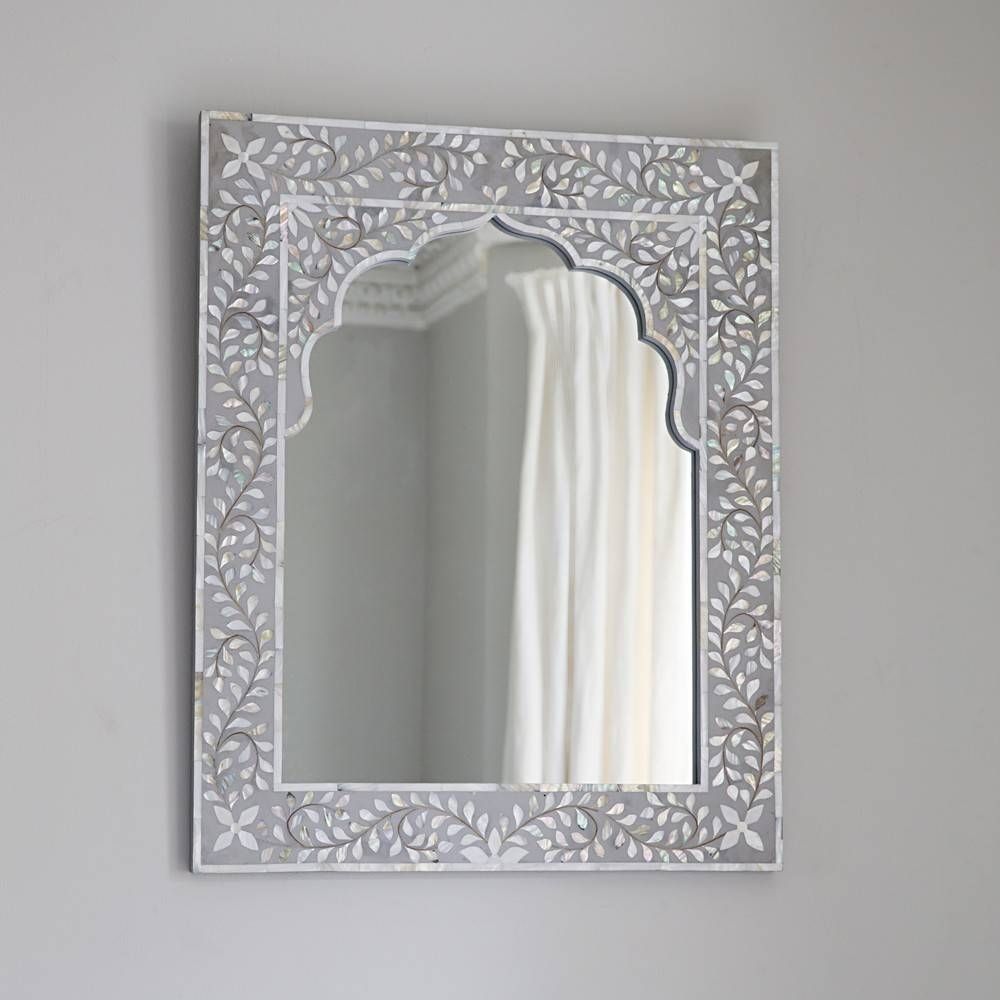 Kasbah Mother Of Pearl Wall Mirror In Steeple Grey Within Mother Of Pearl Wall Mirrors (Photo 1 of 15)