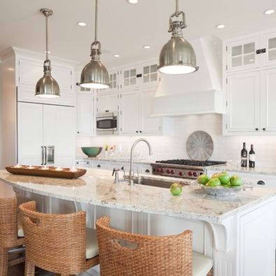 Kitchen : Excellent Drum Shape Glass Pendant Lighting Kitchen Throughout Stainless Steel Kitchen Pendant Lighting (Photo 1 of 15)