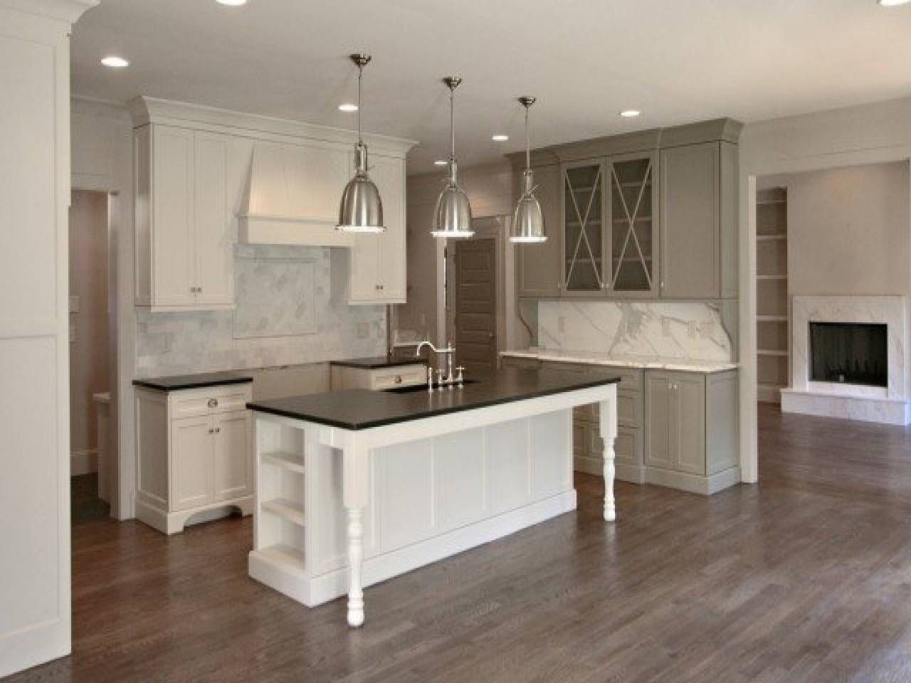 Kitchen : Grey Kitchen Colors With White Cabinets Beadboard Gym Regarding Benson Pendants (Photo 10 of 15)