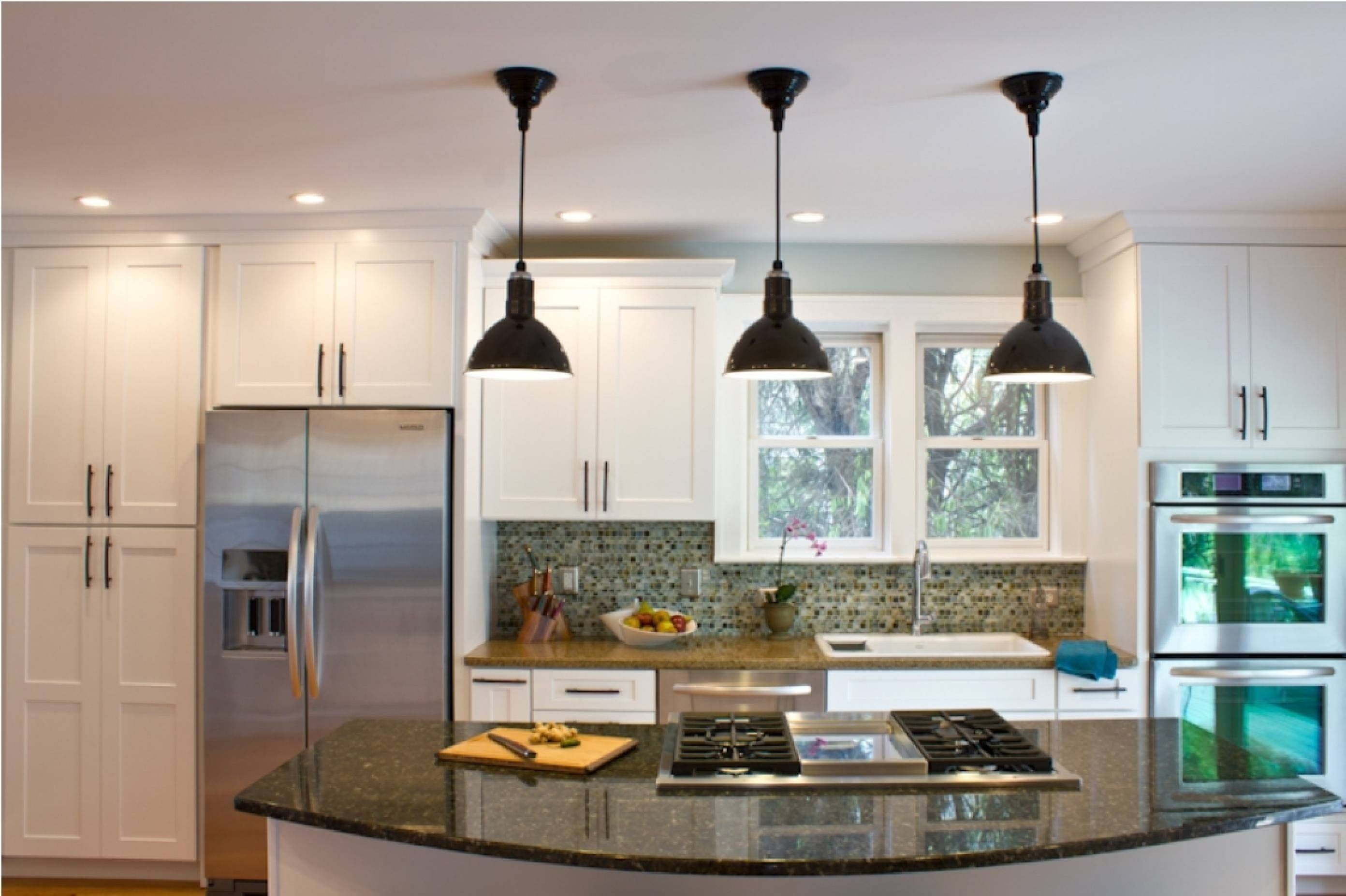 Kitchen Lighting: Spacing Pendant Lights Over Bar Different Intended For Blue Kitchen Pendant Lights (Photo 12 of 15)