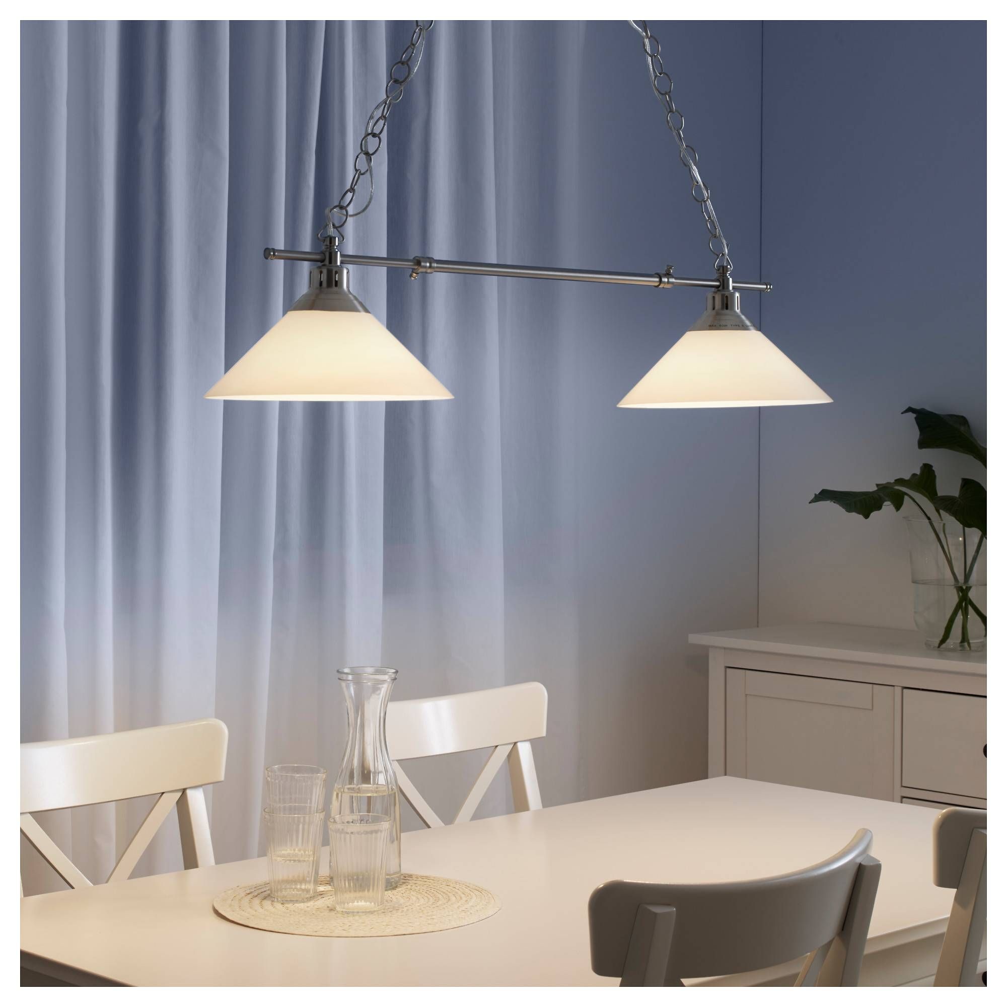 Kroby Pendant Lamp Double Nickel Plated/glass – Ikea Regarding Double Pendant Lights (View 7 of 15)