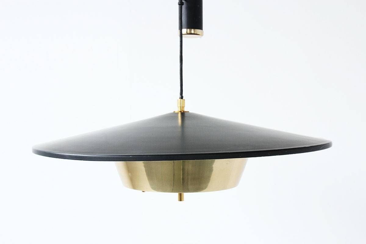 Lamps : Pendant Light Counterweight Model In Black Metal And Brass For Counterweight Pendant Lights (View 12 of 15)